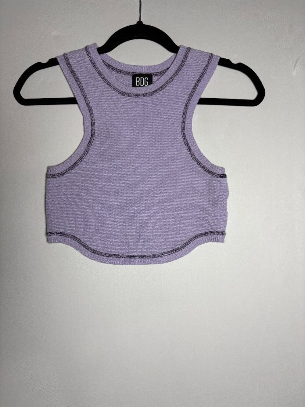 BDG Urban Outfitters Purple Waffle Knit Curved Hem High Neck Tank Top Size M